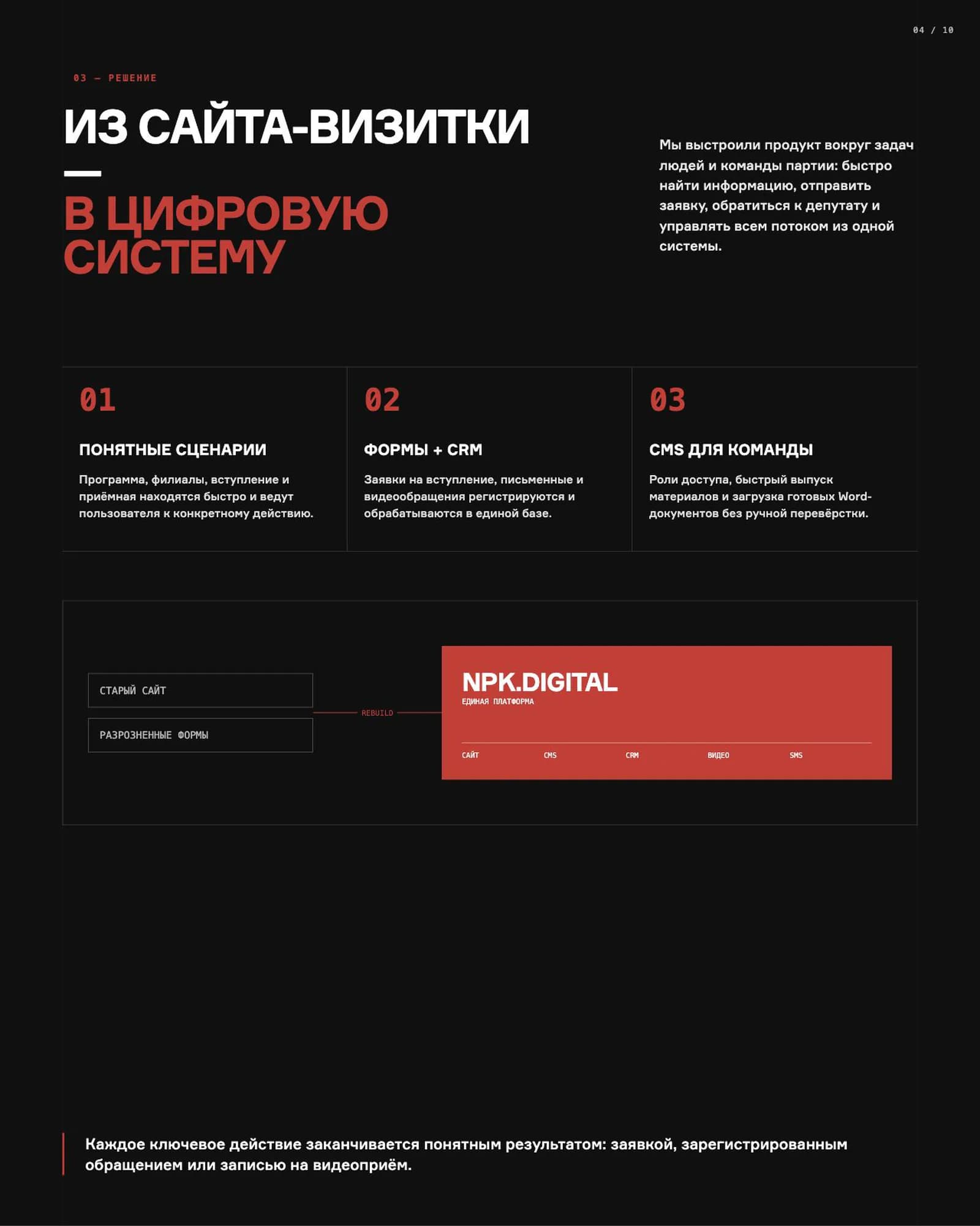 НПК — страница кейса 04: Решение